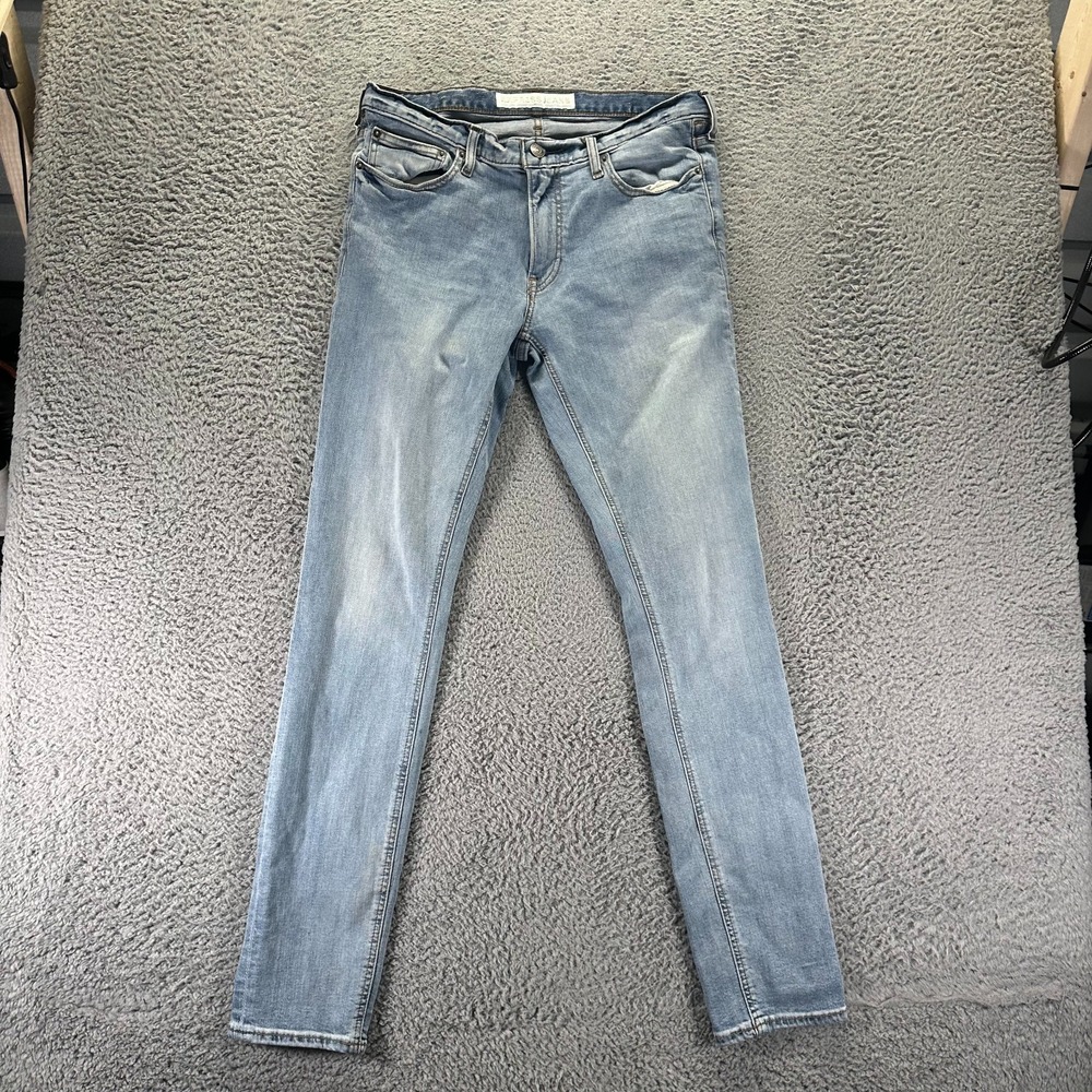 Express Alec Jeans Men's 34x34 Blue Cotton Denim Skinny Athletic Faded Stretch